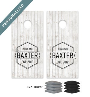 Personalized Light Wood Bag Boards Set With Bags